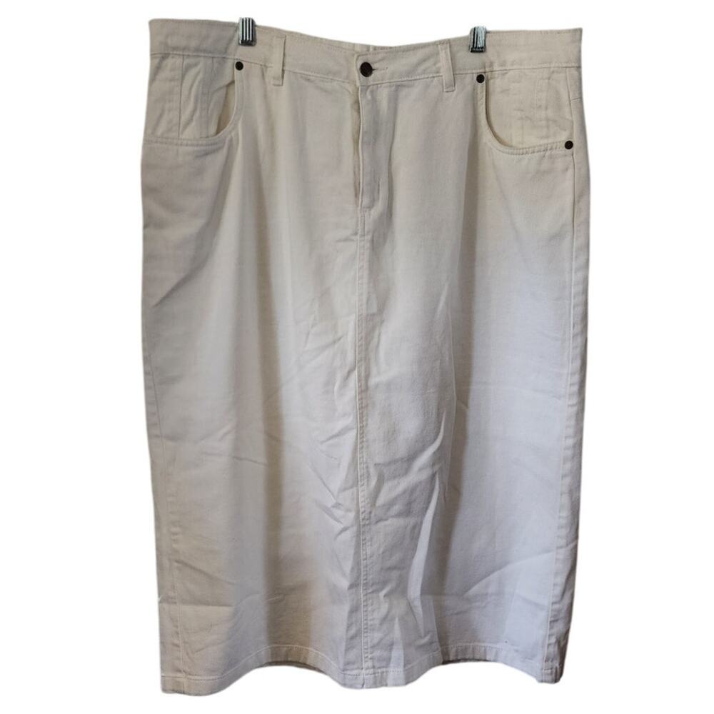 Jessica Howard White Denim Jean Midi Skirt Plus Size 20W